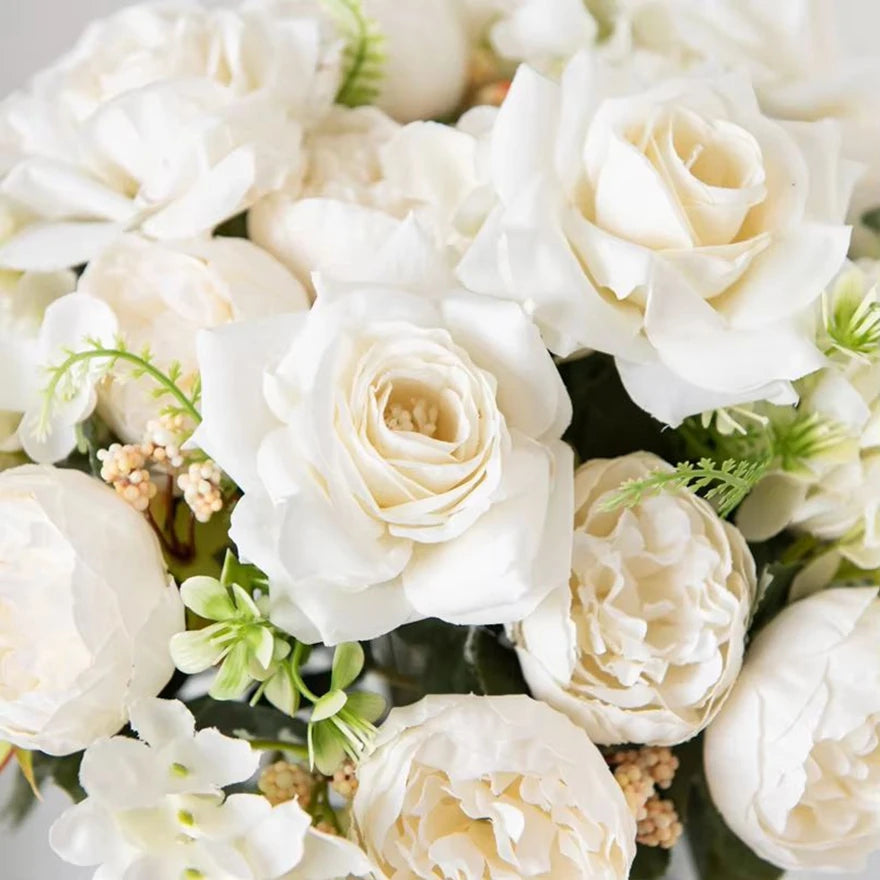 Silk Artificial Flowers Bouquet – Roses, Peonies & Hydrangea Artificial Flower Bouquet Babs