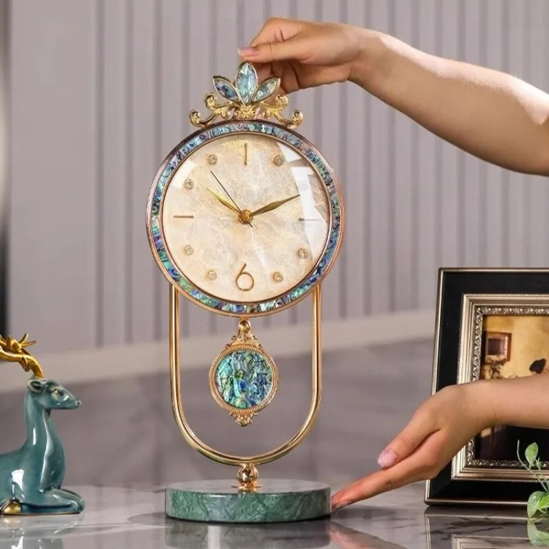 Nordic Silent Quartz Table Clock – Triangle Metal Desk Ornament Decorative Table Clock Babs