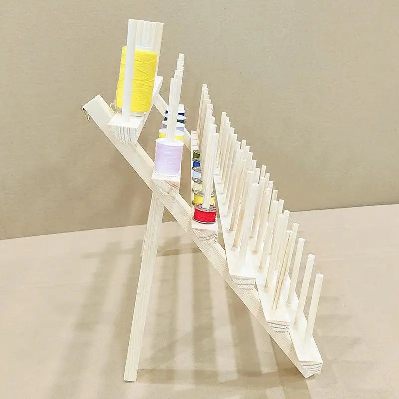 Wood Thread Rack – 60 + 10 Long Pegs Sewing & Embroidery Organizer Thread Rack Organizer Babs