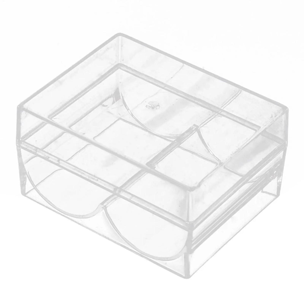 Acrylic Poker Chip Rack – 40-Chip Transparent Tray with Cover Poker Chip Rack Babs