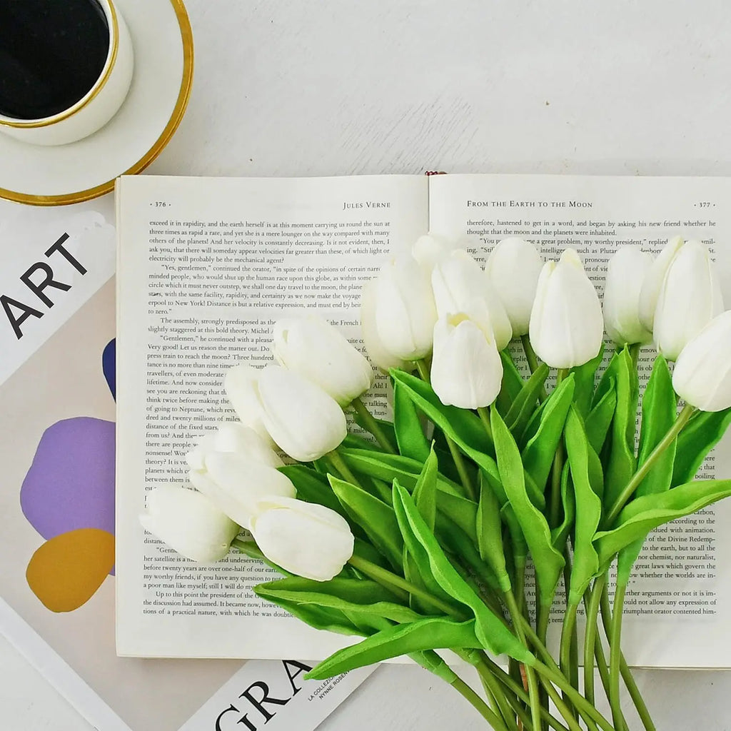 Artificial Tulip Bouquet – Realistic Latex Flowers for Home & Wedding Artificial Flower Bouquet Babs