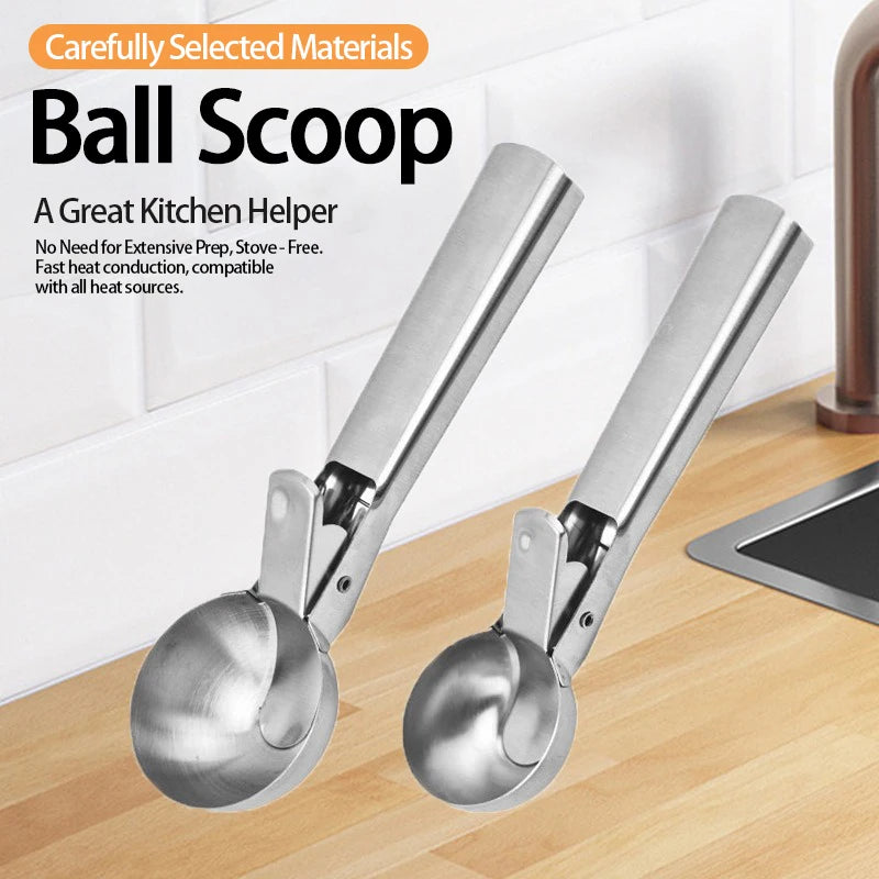 Stainless Steel Ice Cream Scoop & Fruit Ball Spoon Tool Ice Cream Scoop Babs