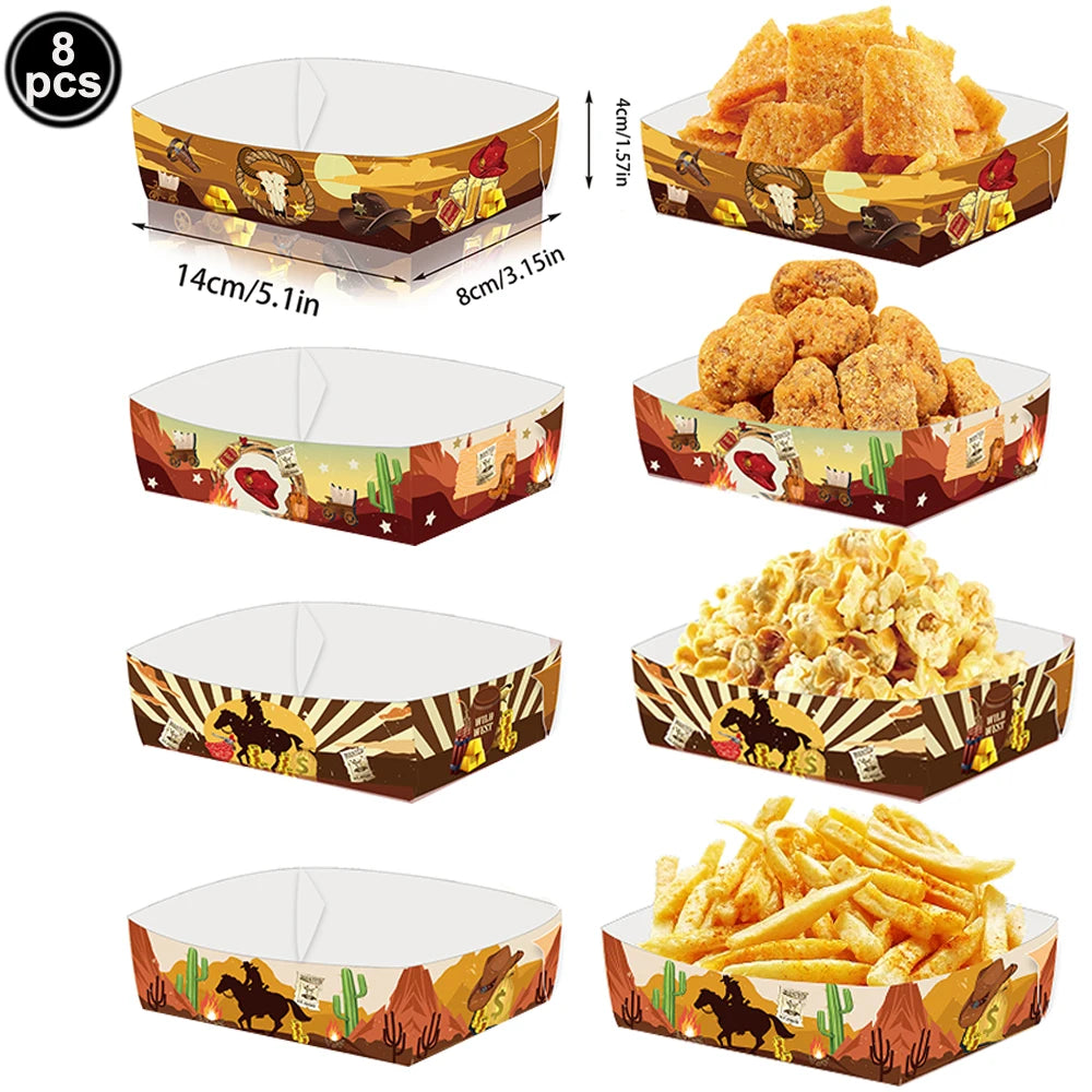 Western Cowboy Party Boxes – Hay Bale & Wine Barrel Decor Props