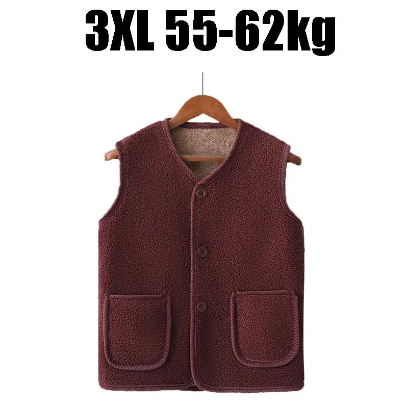 Women's Fleece Vest – Warm Plush-Lined Sleeveless Jacket Plus Size Fleece Vest Babs One Size Wine Red-3XL