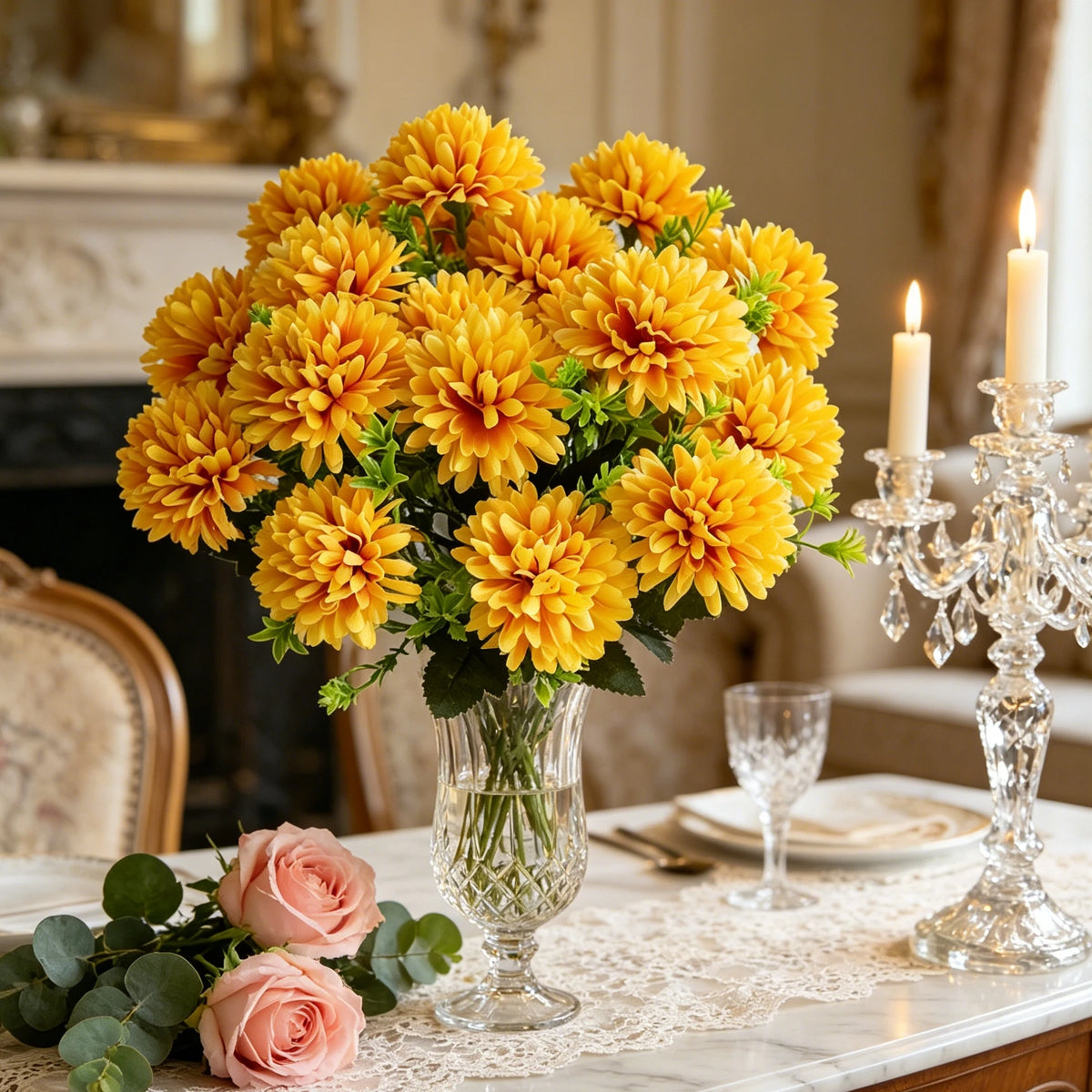 Artificial Silk Ball Chrysanthemum Flowers – Wedding & Home Decor Artificial Silk Flowers Babs