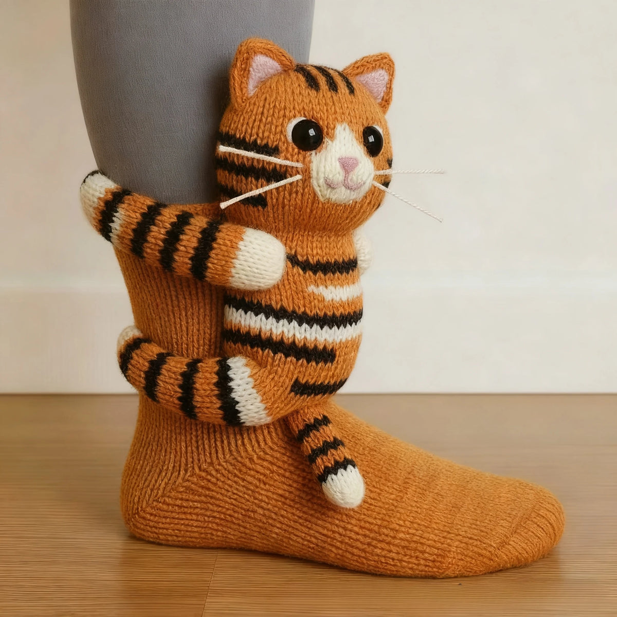 3D Knitted Animal Floor Socks – Cute Sloth & Panda Gift Novelty Knitted Socks Babs style 6 One Size