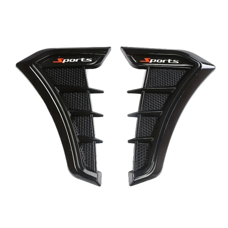 2pcs Universal Car Fender Wheel Decoration Stickers Side Wing Car Decoration Stickers Babs Glossy black