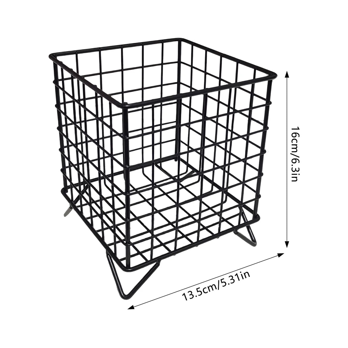 Iron Storage Basket – Kitchen, Desktop & Cosmetic Organizer Iron Storage Basket Babs black
