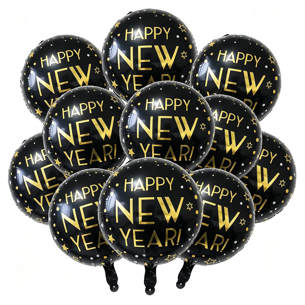 2027 New Year Foil Balloon Set – Gold, Silver & Champagne Party Foil Balloons Babs