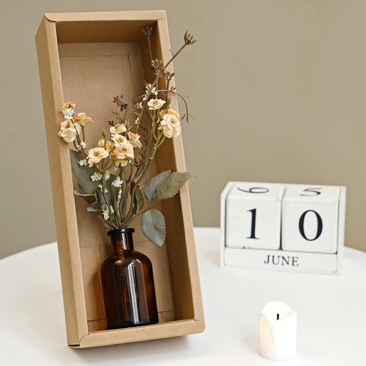 Artificial Silk Peony Bouquet – Wedding & Home Centerpiece Artificial Flower Bouquet Babs 1 with vase and box 1 pc