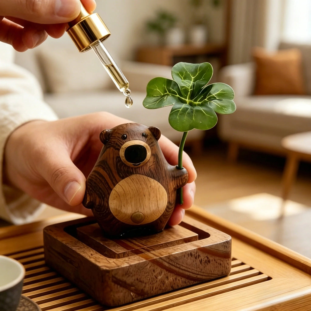 Cute Bear Wood Essential Oil Aroma Diffuser – Home & Car Decor Aroma Diffuser Ornament Babs