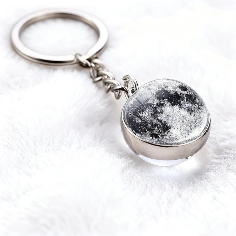 Galaxy Solar System Glass Ball Keychain – Planet Art Charm Glass Ball Keychain Babs
