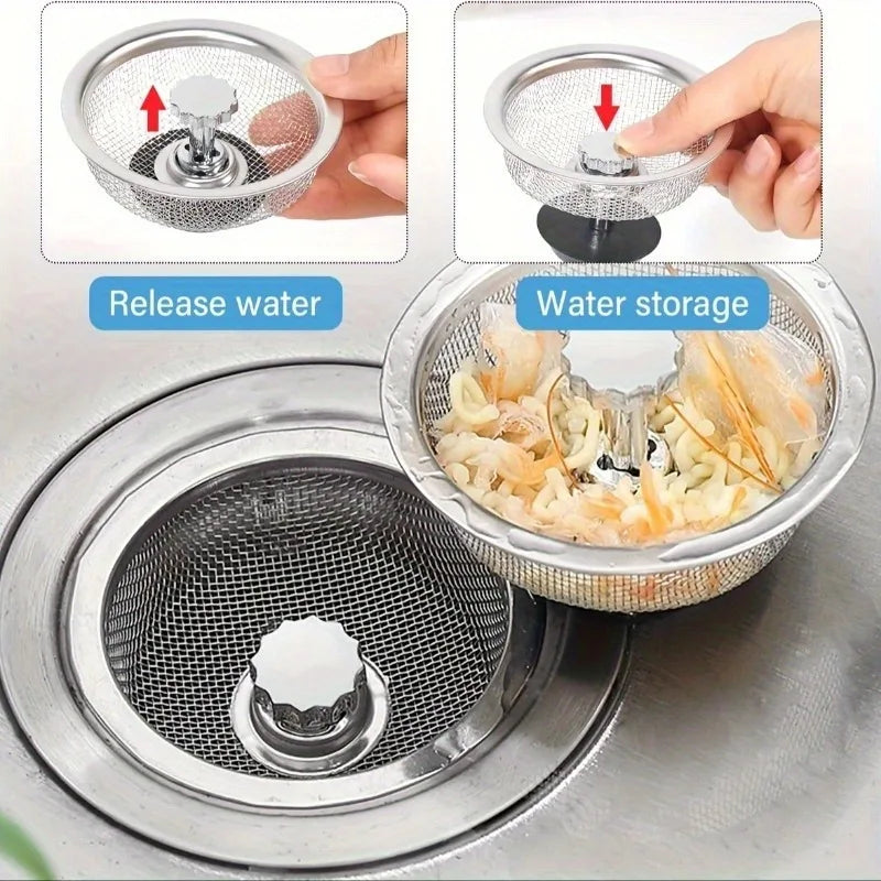 Stainless Steel Kitchen Sink Strainer Fine Mesh Filter & Plug Sink Strainer Babs