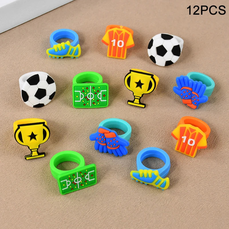 Soccer Party Favors – Bracelets, Keychains & Maze Toys for Kids Party Favor Set Babs 12Pcs Rubber Ring
