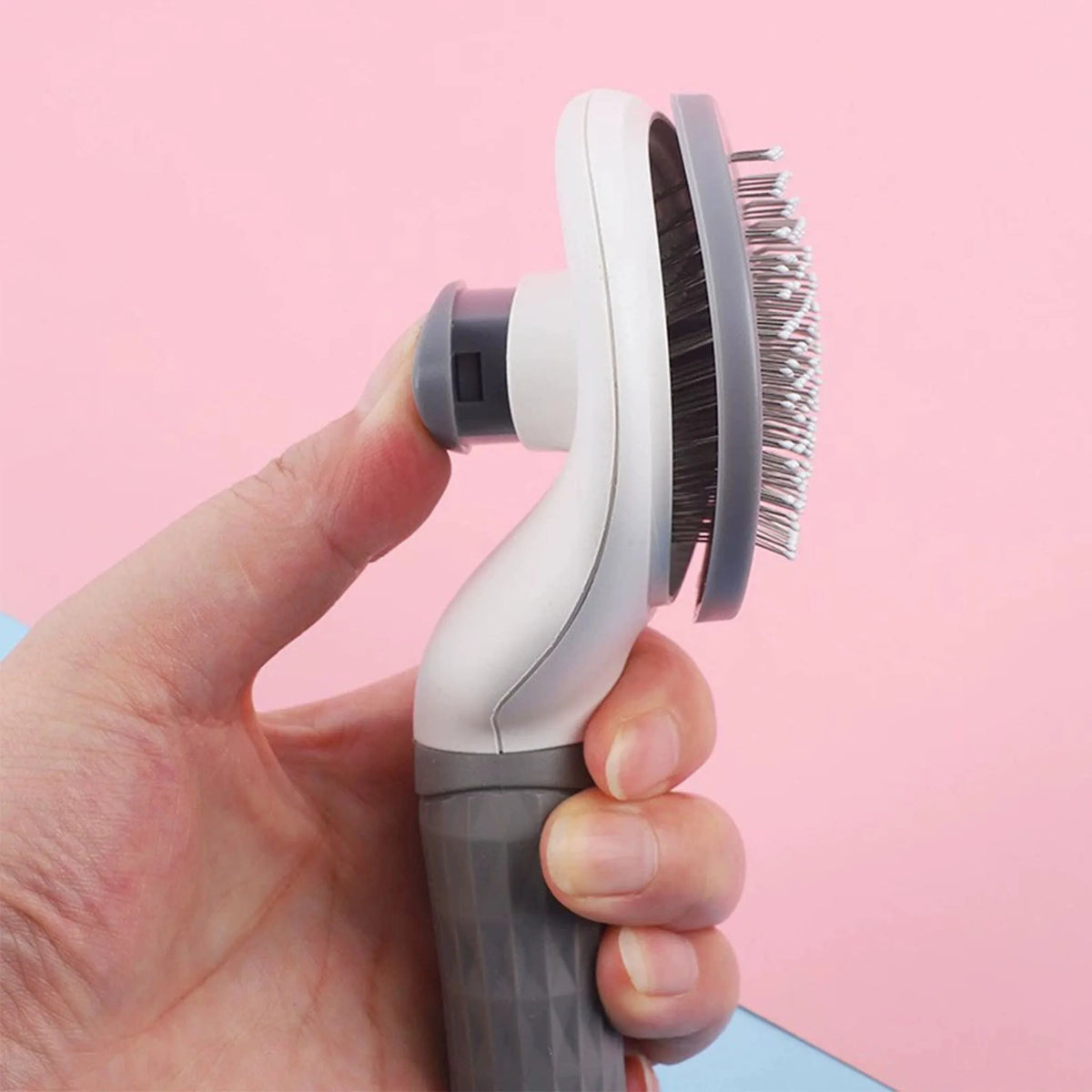 Self-Cleaning Slicker Brush for Dogs & Cats | Non-Slip Handle Pet Grooming Brush Babs
