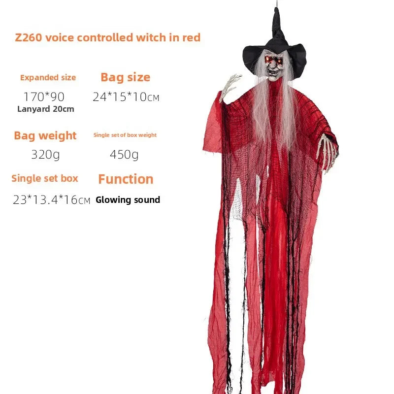 Halloween Hanging Witch Decoration – Motion Sensor, Sound & Light Halloween Hanging Decoration Babs