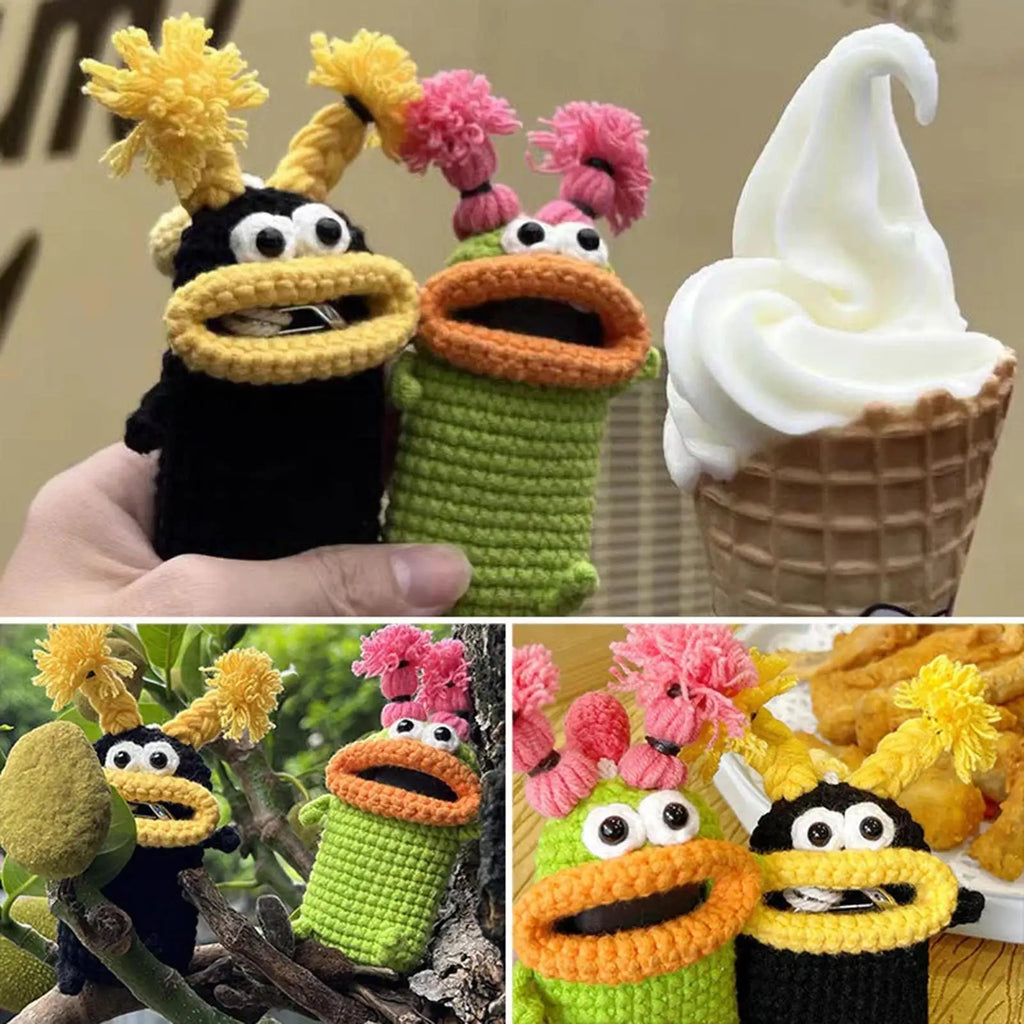 Handmade Crochet Sausage Mouth Key Cover – Cute Key Case Crochet Key Cover Babs