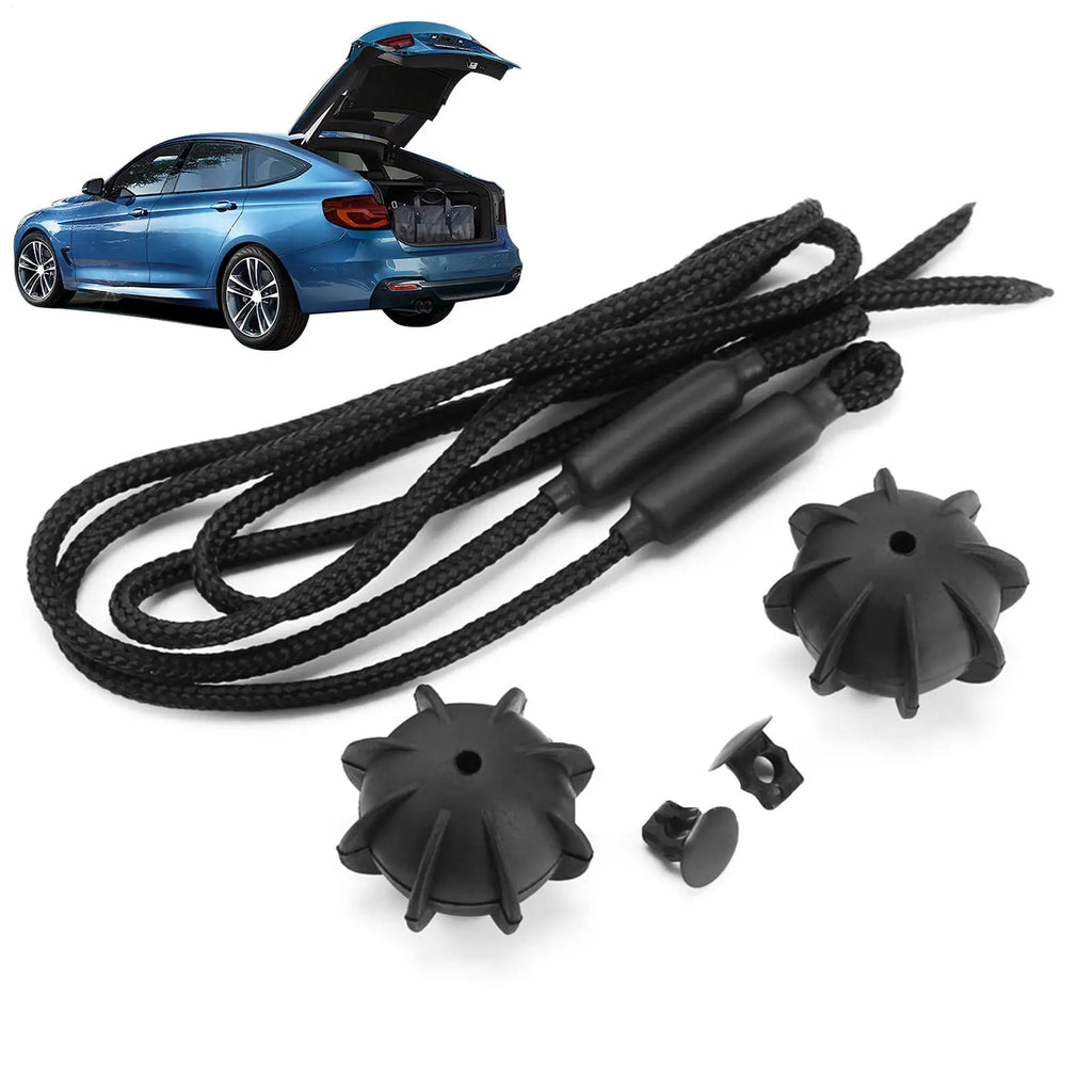 2Pcs Car Trunk Parcel Shelf Straps Nylon Sling & Rubber Ball Car Trunk Strap Babs