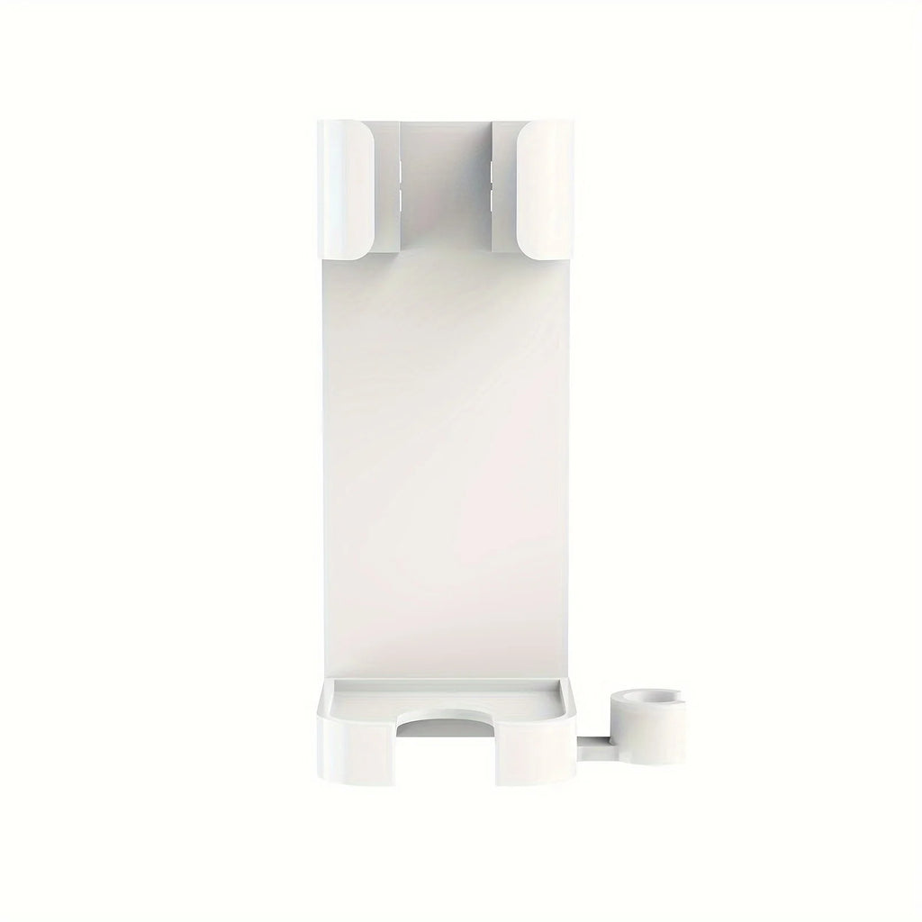 Wall-Mounted Hair Dryer Holder & Styling Tool Storage Rack Hair Tool Wall Rack Babs WHITE