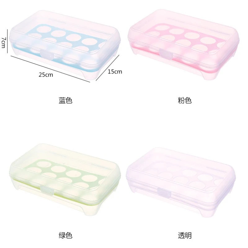 15-Grid Egg Storage Box with Lid – Fridge Egg Tray Egg Storage Box Babs