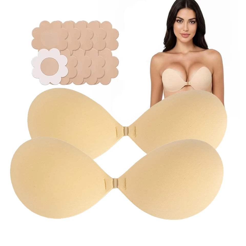 Invisible Strapless Sticky Push Up Bra for Women | Adhesive Adhesive Sticky Bra Babs