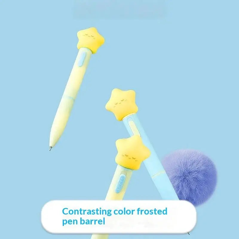 2-Pack Lucky Star Light-Up Gel Pens | Cute Retractable 0.5mm Novelty Gel Pens Babs