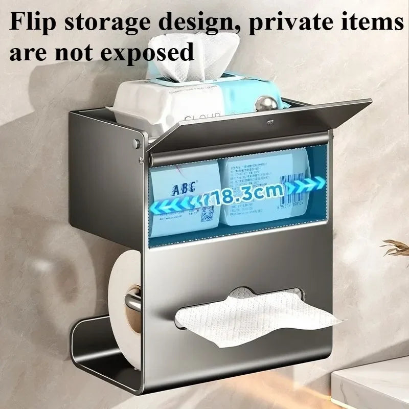 Luxury Stainless Steel Tissue Box & Toilet Storage Rack Tissue Box Holder Babs