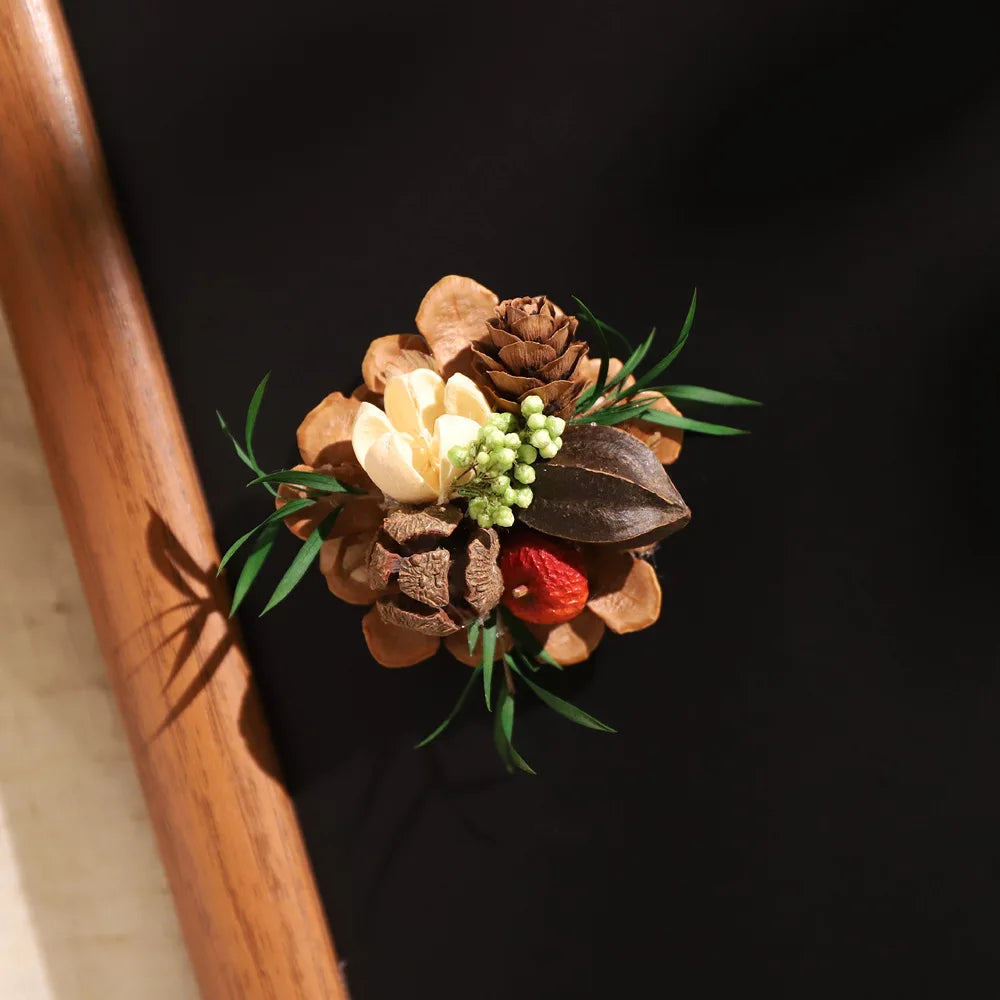 Pinecone Dried Flower Fridge Magnet – Handmade Home Decor Decorative Fridge Magnet Babs 1Pc 2