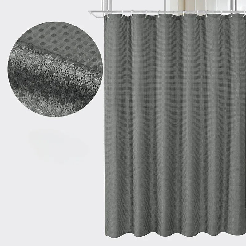 Waffle Polyester Shower Curtain – Waterproof & Mildew Resistant Shower Curtain Babs Beige 150x180cm