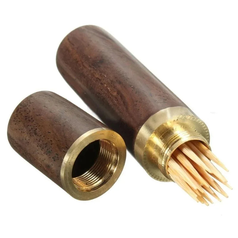 Wooden Toothpick Holder Bucket – Portable Mini Box, Set of 2 Toothpick Holder Babs