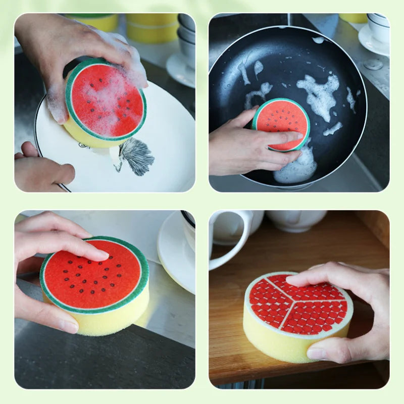 4-Pack Orange Slice Kitchen Sponges – Reusable Non-Woven Kitchen Sponge Set Babs