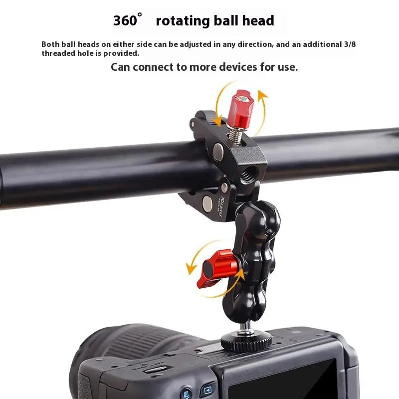 Camera Metal Super Clamp Double Ball Head Magic Arm Mount Set Camera Magic Arm Clamp Babs