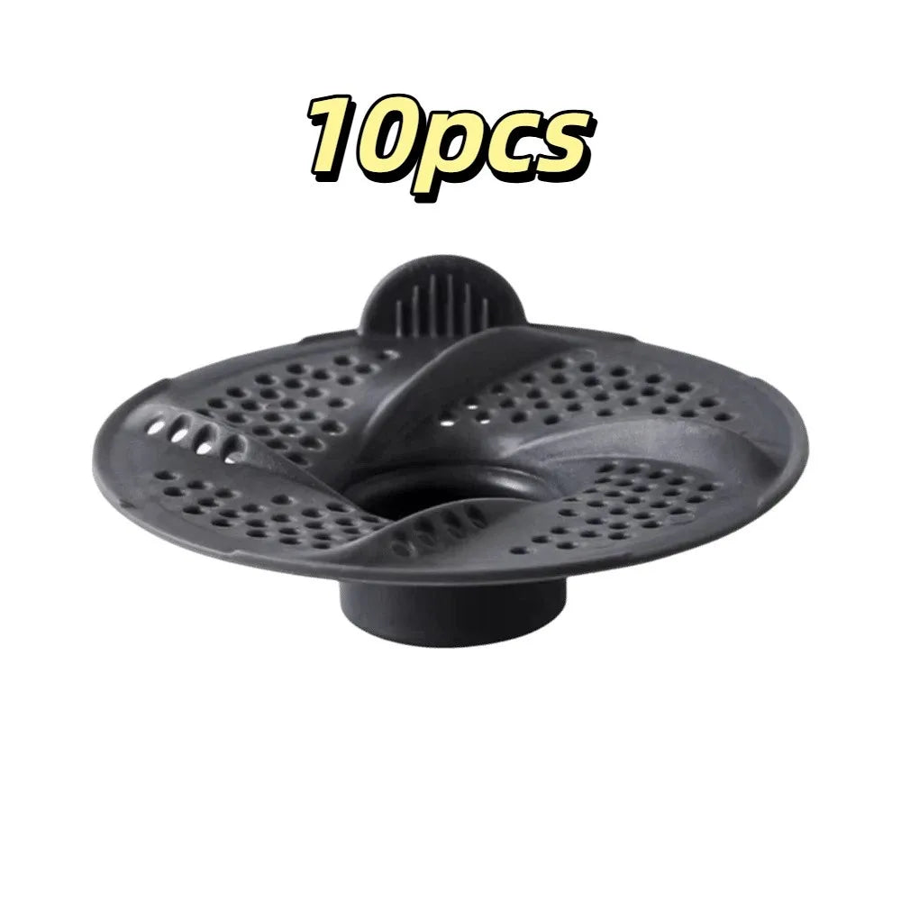 10-Pack Vortex Drain Hair Catcher Strainer – Sink & Bathroom Drain Hair Strainer Babs Grey