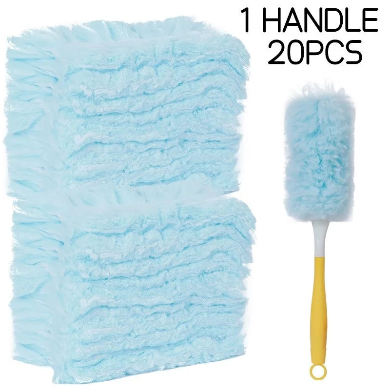 Double-Sided Electrostatic Microfiber Duster – Dust & Cobweb Cleaner Microfiber Duster Babs 1 handle 20PCS