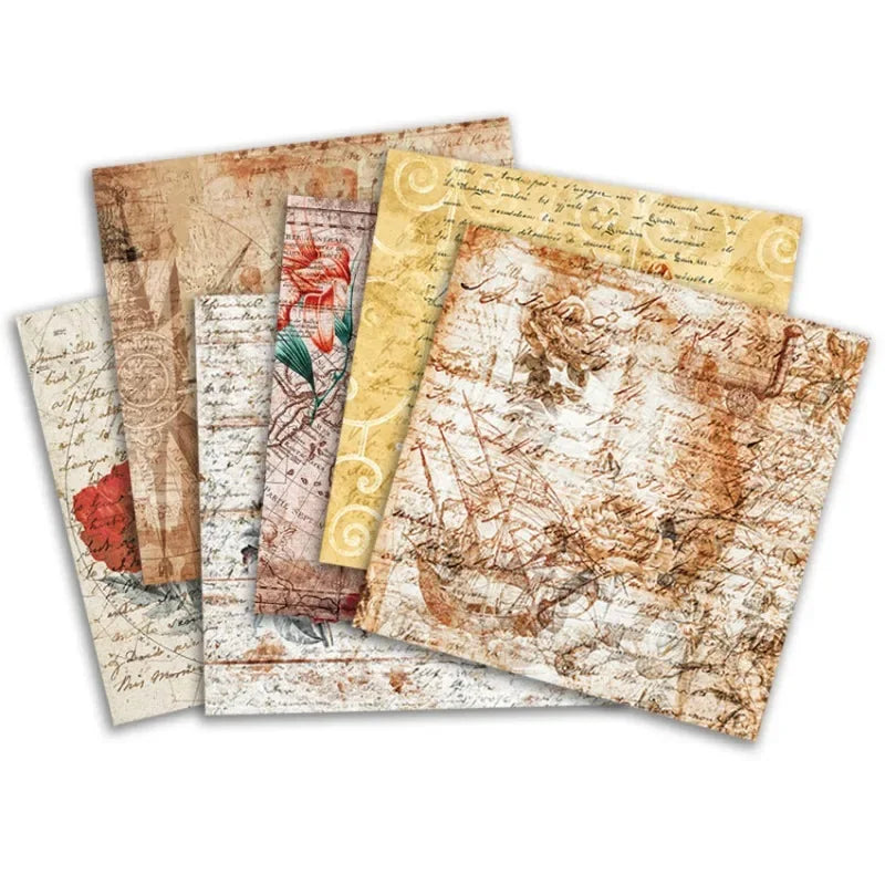 24 Sheets Vintage Floral Craft Paper Pad – Scrapbooking & Origami Craft Paper Pad Babs