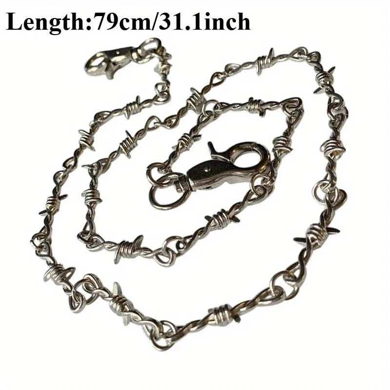 Punk Silver Pants Waist Chain – Unisex Hip-Hop Zinc Alloy Pants Waist Chain Babs