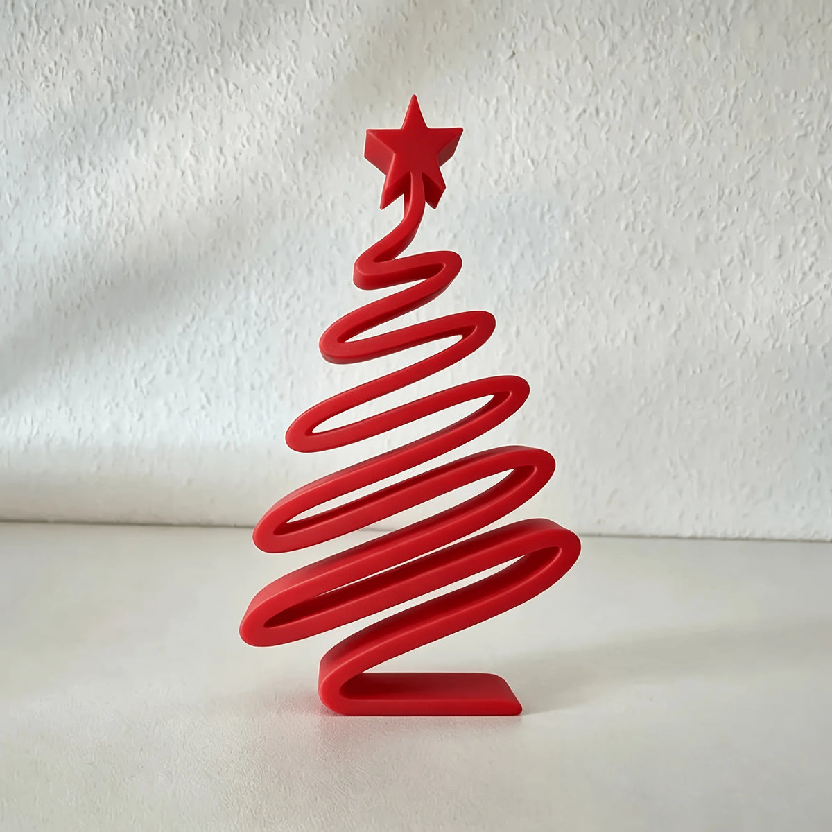 3D-Printed Minimalist Christmas Tree Ornament | Tabletop Decor Christmas Tree Ornament Babs Red 1Pc