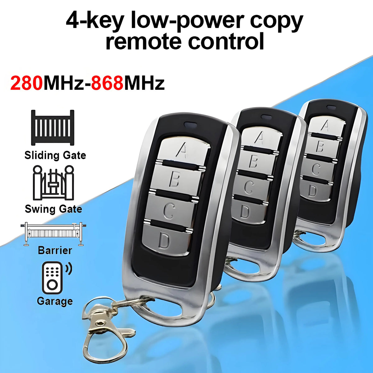 4-in-1 Garage Remote Duplicator 280–868MHz Rolling Code Clone Remote Duplicator Babs