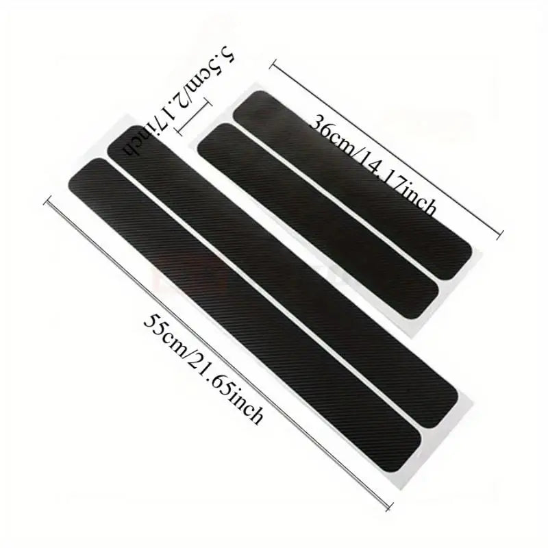 4pcs Carbon Fiber Car Door Sill Strips – Anti-Scratch Decals Car Door Decals Babs