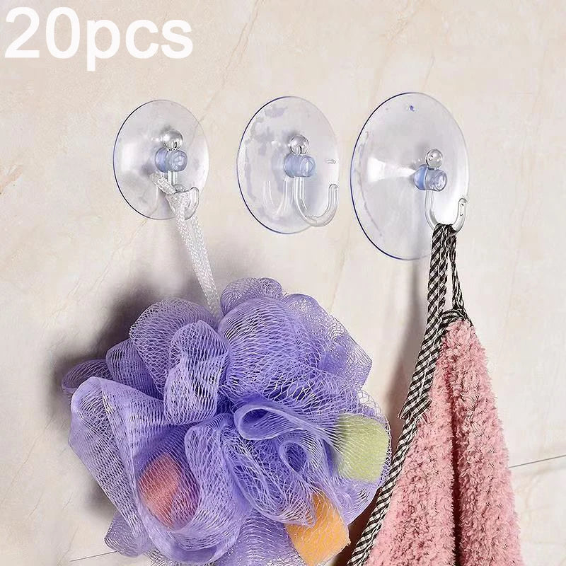 20pcs Clear Suction Cup Hooks – Bathroom, Kitchen & Glass Suction Cup Hooks Babs