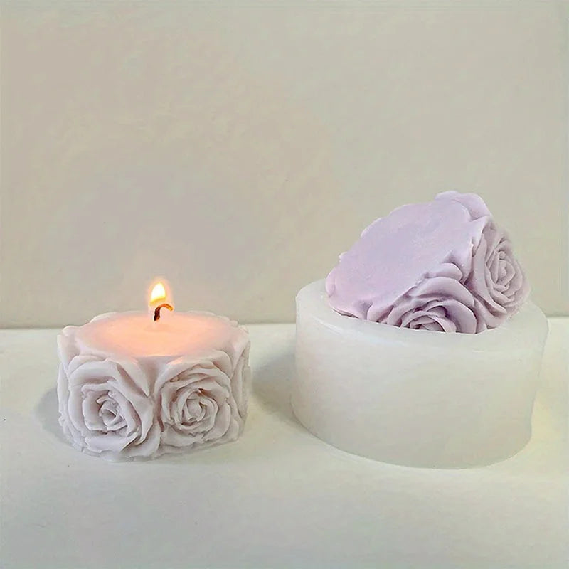 Silicone Rose Candle Mold – DIY Flower Cylindrical Candle Making Candle Making Mold Babs