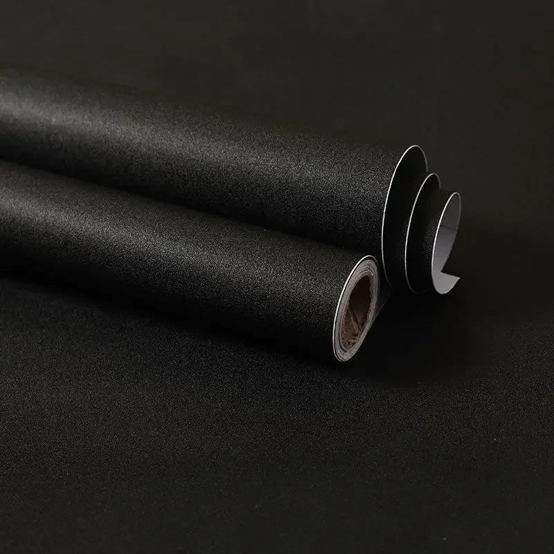 Waterproof Matte Peel & Stick Wallpaper – White/Black PVC Peel & Stick Wallpaper Babs Matte Black 40cm x 300cm