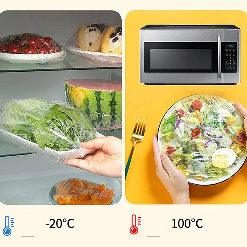 100pcs Disposable Elastic Food Covers for Bowls, Plates & Cups Disposable Food Covers Babs