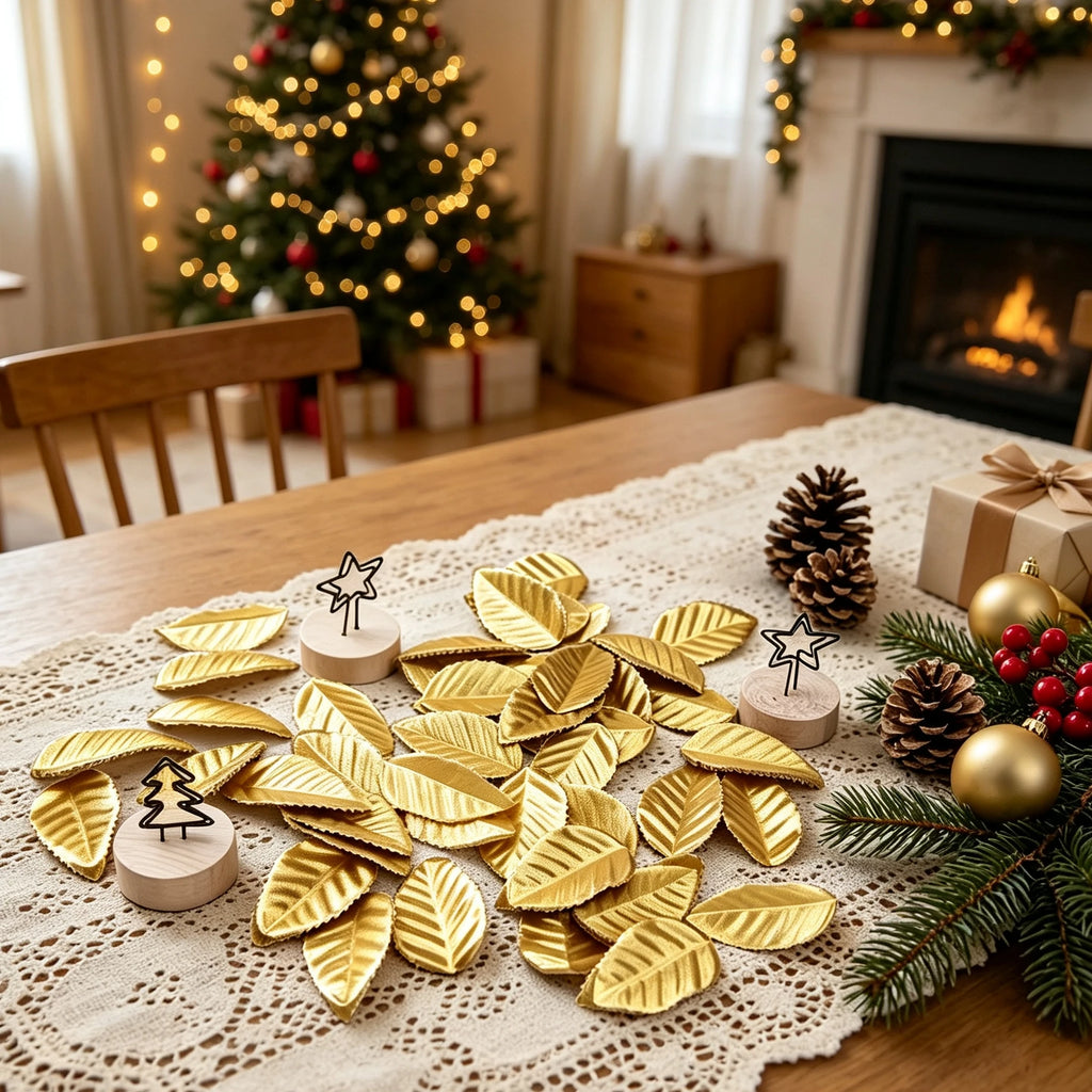 100/200 Pcs Silk Rose Leaves Artificial Gold Leaf Home Decor Artificial Silk Leaves Babs
