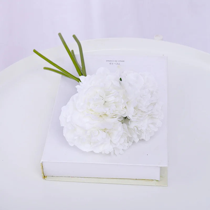 Silk Peony Artificial Flowers – Wedding & Home Décor Bouquet Artificial Flower Bouquet Babs White