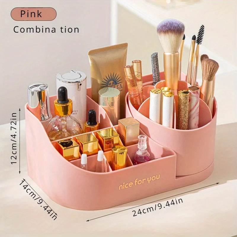 Makeup Brush Cleaning Box & Multi-Grid Cosmetics Organizer Brush Cleaning Organizer Babs Pink-Large