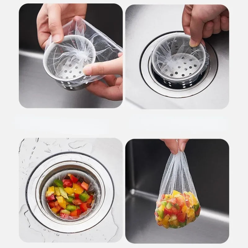 100-Pack Disposable Sink Strainer Mesh Bags – Drain Filter Drain Strainer Bags Babs
