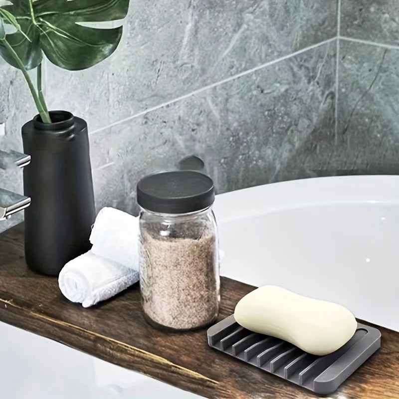 Silicone Non-Slip Soap Dish with Drainage | Bathroom Soap Tray Silicone Soap Dish Babs