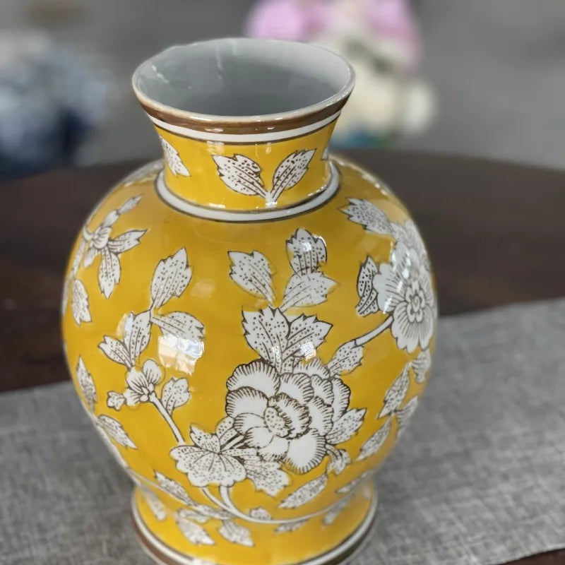 Modern Luxury Ceramic Vase – Elegant Home Table Decoration Decorative Ceramic Vase Babs Yellow