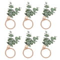 Eucalyptus Napkin Rings with Wood Beads | Wedding Table Décor Napkin Rings Babs 6Pcs